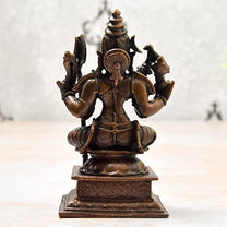 Copper Handmade Meenakshi Devi Idol 4 inches Bhimonee Decor