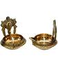 Buy Pure Brass Shanku Chakra Kuber 3 inches Diya