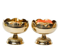 Pure Brass Tamator Nanda Deep, Deepak, Diya for Pooja Purposes, 2.4 Inches, 240 gm