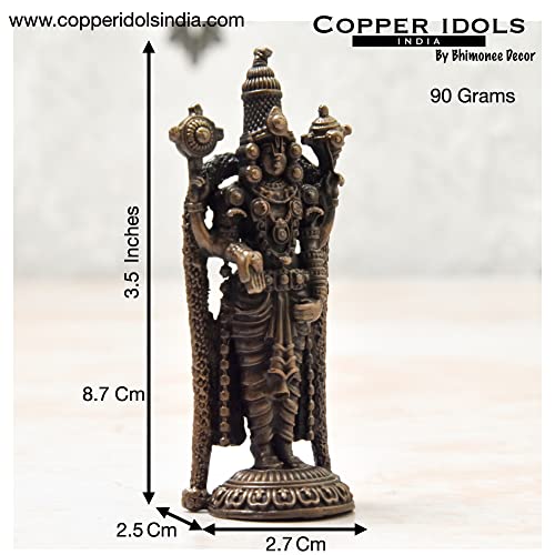 Handmade Copper Balaji Idol 3.5 inches Dimension