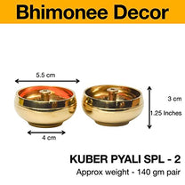 Pure Brass Kuber Pyali Diya, 1.25 Inches, 140 gm