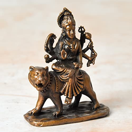 Copper Durga Idol, 1.8 inches, 50 Grams, Pack of 1 Piece