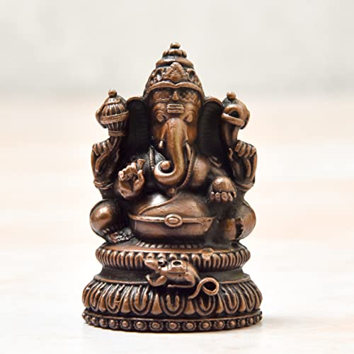Copper Hollow Ganesha Idol , 2 inches, 70 Grams, Pack of 1 Piece