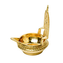 Pure Brass Lakshmi KUBER KAMAKSHI Deep, Deepak, Diya for Pooja Purposes, 6 Inches, 440 gm