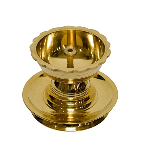 Pure Brass Akhand Diya | Handcrafted in India - 2.5 inches