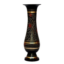 Pure Brass Double Colour Bidri Work Flower Vase 12"