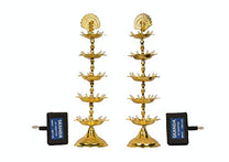 Pure Brass 5 Step Electric Gold Bulb Lights Diya