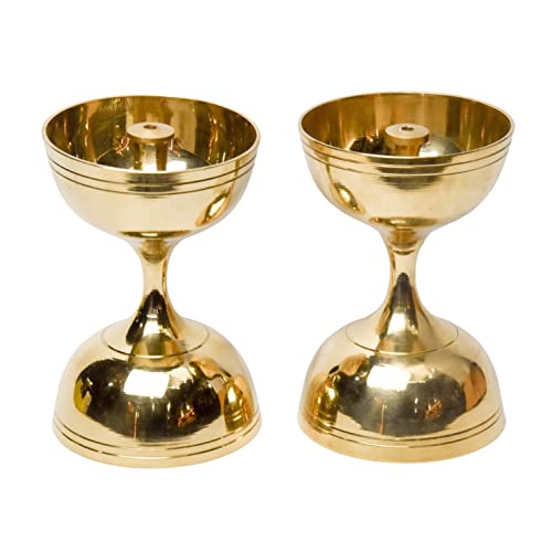 Pure Brass Nanda Deep, Deepak, Diya for Pooja Purposes, 4.3 Inches, 320 gm