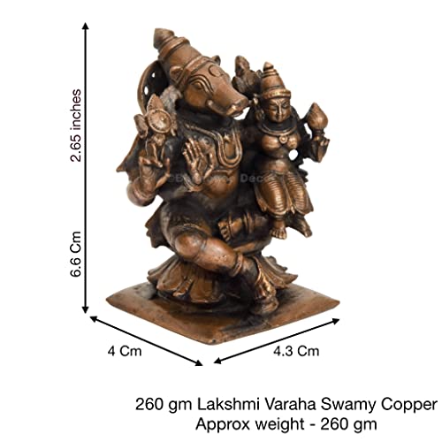 Handmade Copper Varaha Lakshmi Idol Dimensions