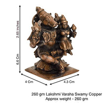 Handmade Copper Varaha Lakshmi Idol Dimensions