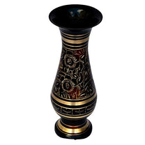 Pure Brass Double Colour Bidri Work Flower Vase 8" India
