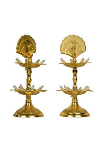  Pure Brass 2 Step Electric Gold Bulb Lights Diya India