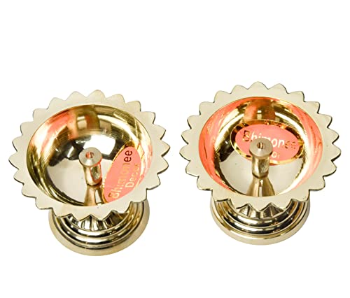 Pure Brass Sunflower Deep, Deepak, Diya for Pooja Purposes, 1.8 Inches, 130 gm