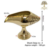 Pure Brass Shank Design Table Diya, 3 inches, Brass, Pack of 1 pc