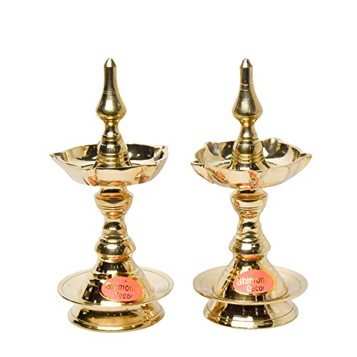 Pure Brass UDUPI Kalash Global Deep, Deepak, Diya for Pooja Purposes, 6.75 Inches, 800 gm