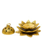 Lotus Design Brass Agarbatti/Dhoop Holder, Home Décor, Gift & Puja, 750 gm, 2.3 inches, Brass Black Antique Finish, 1 Piece