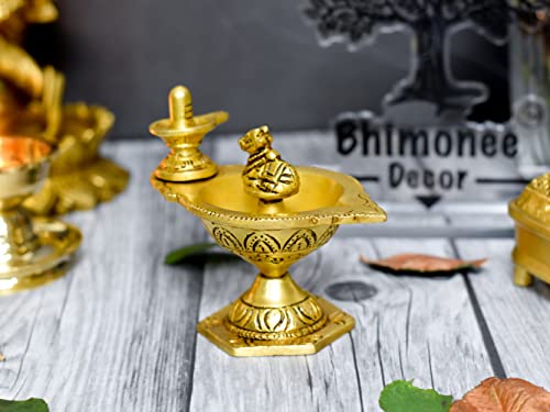 Pure Brass Shivling & Nandi Table Diya