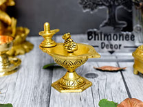 Pure Brass Shivling & Nandi Table Diya