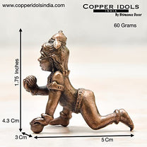 Copper Bal Krishna Idol, 1.75 inches, 50 Grams, Pack of 1 Piece