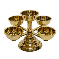 Pure Brass 5 Faced Ethnic Panchadeep bhadradeepam, 4.75 inches