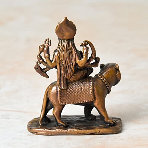 Copper Durga Idol, 1.8 inches, 50 Grams, Pack of 1 Piece