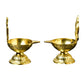Pure Brass Shanku Chakra Diya Big Size, 4.3 inches, Gold Polish, Pack of 1 Pair