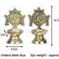 Printology Modern Centre Pure Brass Shanku Chakra Table Diya/Deep/Deepak for Pooja/Puja/Mandir/Diwali/Festival Decoration, Pair