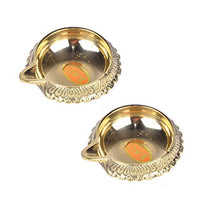 Set of 2 Pure Brass Kuber Diya 1 inch by printology