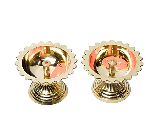 Pure Brass Sunflower Deep, Deepak, Diya for Pooja Purposes, 1.8 Inches, 130 gm