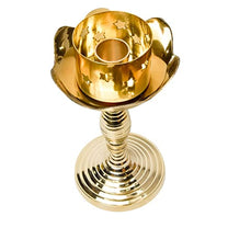 Brass Candle Stand Holder for Pooja Room Decor, Home Decoration All Purpose, 8 inches, 310gm