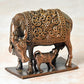 2.5 inches, Handmade Copper Cow and Calf | Kamadenu | Hasu Karu Idol, 650 Grams , Patina Antique Finish , Pack of 1 Piece