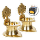 Pure Brass Shanku Chakra Kamakshi Electric Lights Diya 3 Inches
