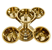 Pure Brass 5 Faced Ethnic Panchadeep bhadradeepam, 4.75 inches