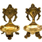 Printology Pure Brass Shanku Chakra Table Diya for Pooja