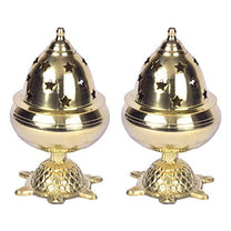 Brass Tortoise Covering Diya, 5 inches by printology, Set of 2