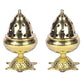 Pure Brass Tortoise Covering Diya/Tulsi Diya 5.25 inches by printology, Set of 2