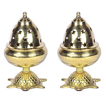 Pure Brass Tortoise Covering Diya/Tulsi Diya 5.25 inches by printology, Set of 2
