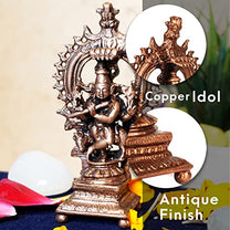 Copper Prabhavli Cow Krishna Idol 3 inches, 90 gm, 1 Piece