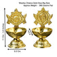 Pure Brass Shanku Chakra Diya Big Size, 4.3 inches, Gold Polish, Pack of 1 Pair