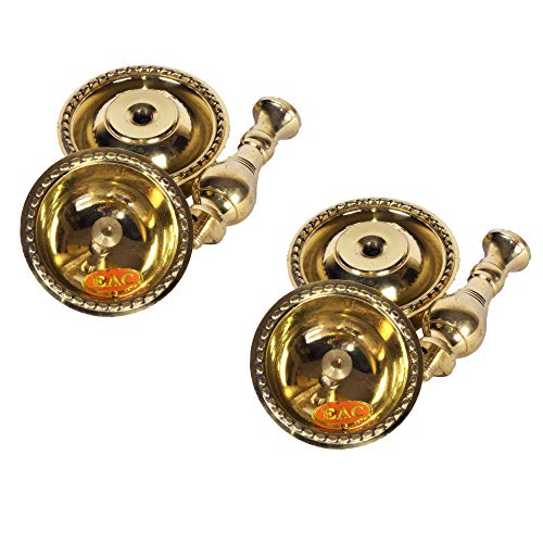 Pure Brass Heavy Udupi Nanda Diya (no-1) 4.3 inches, Set of 2