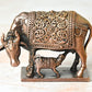 2 inches, Handmade Copper Cow and Calf | Kamadenu | Hasu Karu Idol, 360 Grams , Patina Antique Finish , Pack of 1 Piece