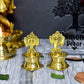 Pure Brass Shanku Chakra Kamakshi Diya, 3 inches, Brass Colour, Pack of 1 Pair