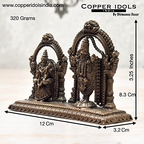 Buy Handmade Copper Balaji with Padmavati Lakshmi Idol Dimensions