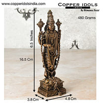 Handmade Copper Balaji Idol with Garuda Spl Dimensions