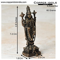 Handmade Copper Balaji Idol with Garuda Spl 2.8 inches Dimension