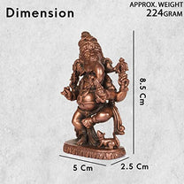  Handmade Copper Dancing Ganesha Idol 3.35 inches Dimensions