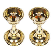 Pure Brass Heavy Udupi Nanda Diya (5.2 Inches, No-3) Set of 2
