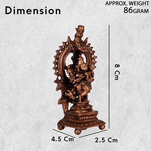 Copper Prabhavli Cow Krishna Idol 3 inches, 90 gm, 1 Piece