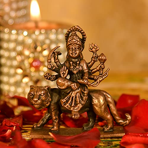 Buy Copper Handmade Durga Mata Idol 2.6 inches | Bhimonee Decor