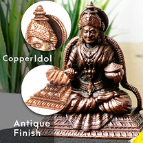Handmade Copper Annapurna Devi Idol  Antique Finish